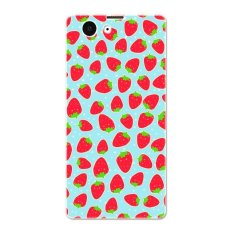 PC Plastic cartoon strawberry pattern Case for Sony Xperia Z1 compact red and blue - Intl