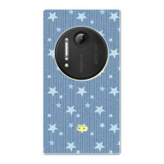 PC Plastic stars jean fabric Case for Nokia Lumia 1020 Pale Denim - Intl
