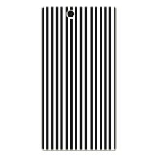 PC Plastic vertical stripes Case for Sony Xperia Z Ultra black-and-white - Intl