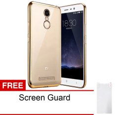 Peonia Aircase Ultrathin Luxury Plating Gilded Crystal Clear Case For Redmi Note 3 - Gold + Gratis Screenguard