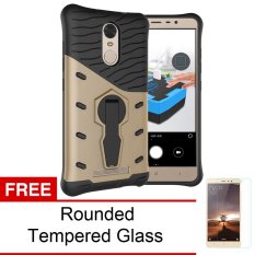 Peonia Sniper 360 Standing Rotary Slim Armor Case for Xiaomi Redmi Note 3 / Pro - Gold + Bonus Tempered Glass ... ... ...
