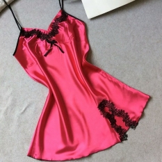 Perfect Baju Tidur Baju Santai Wanita Polyester Dress Lace - Polos Hot Pink