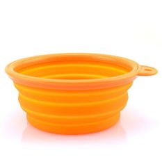 Pet Portable Silicone Collapsible Foldable Feeding Bowl Dish Feeder Camping (Intl)