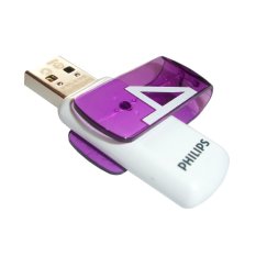 Philips Flashdiskb Vivid - 4GB - Putih/Ungu
