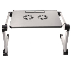 Portable 360°Adjustable Foldable Laptop Notebook Desk Table Stand Bed Tray 2 Fan- Intl