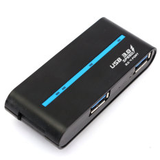 Portable High Speed 4 Ports USB 3.0/2.0 External Hub Power Adapter for PC Laptop- Intl