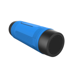 Portable Waterproof Bluetooth Speaker with 4000mAh Powerbank and Flashlight - Blue