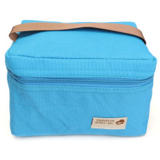Portable Waterproof Thermal Insulated Lunch Bag Travel Picnic Tote Storager Box Blue - Intl