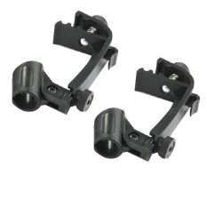 Professional Black dual 2pcs Drum Microphone Mic Clip Clamp Mount KTV Karaoke Adjustable plastic - Intl