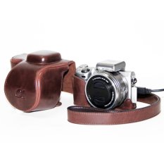 PU leather Camera Bag Case Pouch for Sony A5000 A5100 NEX 3N (Brown Coffee) - Intl