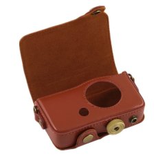 PU Leather Camera Case Bag Cover for Casio Exilim ZR-50 ZR50 with Strap (Brown) (Intl)