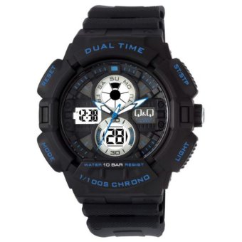 q q dual time jam tangan sport pria rubber q q q q dual time jam tangan sport pria rubber q q
