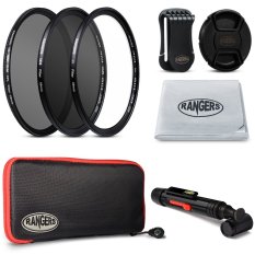 Rangers 49mm UV CPL ND8 Filter Kit + Lens Cap + Clip + Cleaning Pen + Case RA23