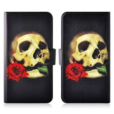 Red Rose Skull PU Leather New Flip Case Cover For LG Optimus G3 mini D728 G3 Beat