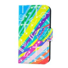 Rhinestone Colorful Music Notation Design Card Slot Magnetic PU Leather Flip Case Cover Compatible For SONY Xperia ray ST18i