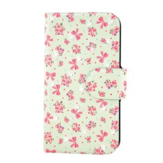 Rhinestone Red Flower And Bow Design Card Slot Magnetic PU Leather Flip Case Cover Compatible For LG Optimus G3 mini D728 G3 Beat