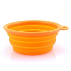 Rondaful RD-DY94-Orange Collapsible Dog Cat Pet cat Dog Silicone Travel Feeding Bowl Water Dish Feeder (Intl)