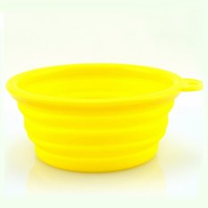 Rondaful RD-DY94-Yellow Collapsible Dog Cat Pet cat Dog Silicone Travel Feeding Bowl Water Dish Feeder (Intl)
