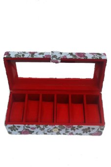 rumah craft kotak jam tangan isi 6 motif bunga putih rumah craft kotak jam tangan isi 6 motif bunga putih