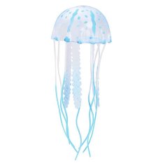 S Size Glowing Silica Gel Simulation Jellyfish for Fish Tank Ornament Blue (Intl)