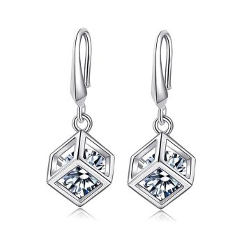 jual s925 sterling silver earring magic cube zircon square pendant earring intl hothome jual s925 sterling silver earring magic cube zircon square pendant earring intl hothome