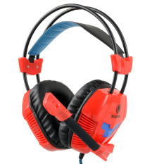 SADES A30S Pro Stereo USB Gaming Vibration Headset Headphone with Hifi Mic Buit-in blue lighting for PC Gamer (Red) (Intl)