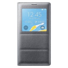 Samsung Flip Cover Leather Case with S-view Auto-lock for Samsung Galaxy Note 4 N910 - Abu-abu