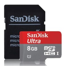Sandisk Ultra 48MB/s Micro SDHC Card UHS-1 Class 10 - 8GB With SD Card Adapter