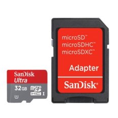 SanDisk Ultra microSDHC Card UHS-I Class 10 (30MB/s) SDSDQUA - 32GB with SD Card Adapter