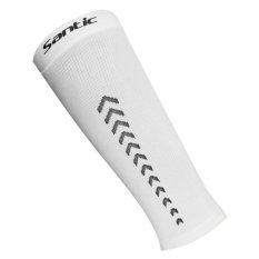 Santic Compression Training Leg Sleeves Calf Guard-True Graduated Running Bicycle Cycling Compression-Boosts Circulation (White, Size L) - Intl
