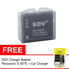 SDV Panasonic Baterai Kamera S007 - 2100 mAh + Gratis SDV Panasonic Charger Baterai S 007E + Car Charger