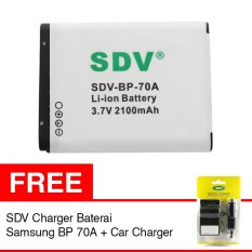 SDV Samsung Baterai Kamera BP70A - 2100 mAh + Gratis SDV Samsung Charger Baterai BP 70A + Car Charger
