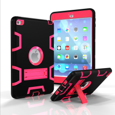 Shockproof Military Heavy Duty Rubber With Hard Stand Case Cover For Apple iPad mini 4 black&pink