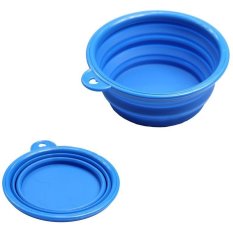 Silicone Collapsible Dogs Feeding Bowl(Blue) (Intl)
