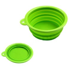 Silicone Collapsible Dogs Feeding Bowl(Green) (Intl)