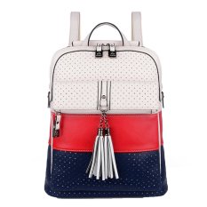 Sinpaid SP-0888 Casual Style PU Backpack Large Capacity Waterproof Backpack (Red) - Intl