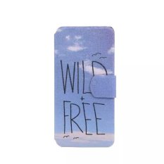 Sky Patterned Fragrant View Window Leather Stand Cover for Apple iPod Touch 5th (Blue) - Intl