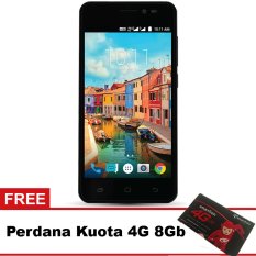 Smartfren Andromax A 4G LTE - Hitam + Gratis Perdana Quota 8Gb