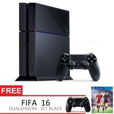 Sony PlayStation 4 - Hitam + Gratis 2 Controller + FIFA 16