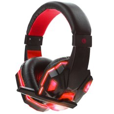 Soyto SY830MV Gaming Headphone Headset Casque Audio Auriculares With Mic &LED For PS4 PC Gamer Supper Bass Fone(Red Black) - INTL