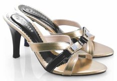 Spiccato SP 534.02 Sandal High Heels Wanita - Bahan Sintetis - Cantik Dan Modis - Gold Kombinasi