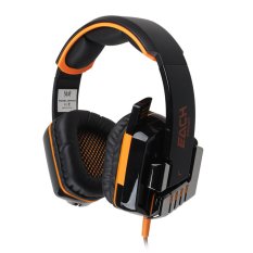 Stereo Gaming Headphone Headset Headband with Mic LED Light for PC Game(Black)