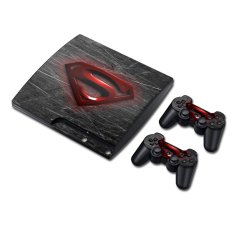 Sticker Cover for PlayStation 3 Slim Console and 2 Piece Sticker for Controller Set (Black)