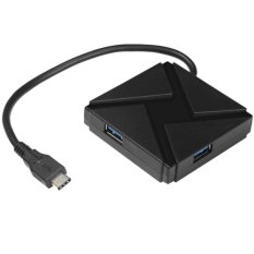 Super Speed 10Gbps 4-Ports USB 3.1 Type-C Hub Adapter for 12 inch MacBook / Chromebook Pixel 2 / Nokia N1 (BLACK)