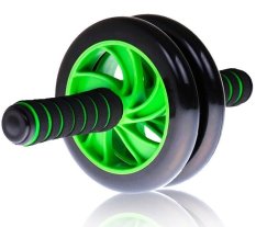 SUPERLADY No Noise Double Wheel Abdominal AB Roller Free Knee Mat Green