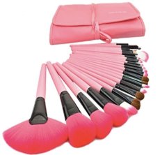 SUPERLADY Professional 24Pcs Cosmetic Makeup Make Up Brush Brushes Set Kit Tools Super Soft Pouch Bag Case Pink