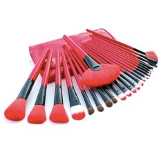 SUPERLADY Professional 24Pcs Cosmetic Makeup Make Up Brush Brushes Set Kit Tools Super Soft Pouch Bag Case Red- Intl