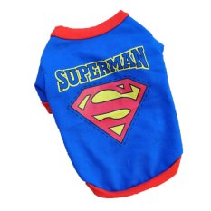 Superman Dogs Warm Knitwear Sweater Puppy Coat Apparel Blue Winter Round Neck Thermal Casual Sleeveless Xs Black (Intl)