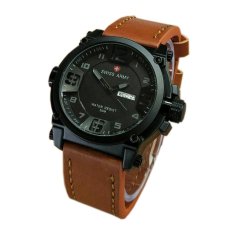 Swiss Army - Jam Tangan Pria - Coklat Jarum Abu - Strap Kulit - SA 7169