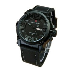 Swiss Army - Jam Tangan Pria - Hitam Jarum Abu - Strap Kulit - SA 7169